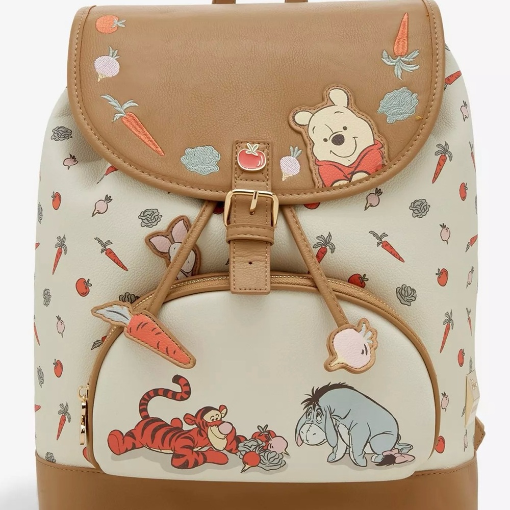 Disney Winnie the Pooh Veggies All Over Print Backpack BoxLunch Exclusive NWT
